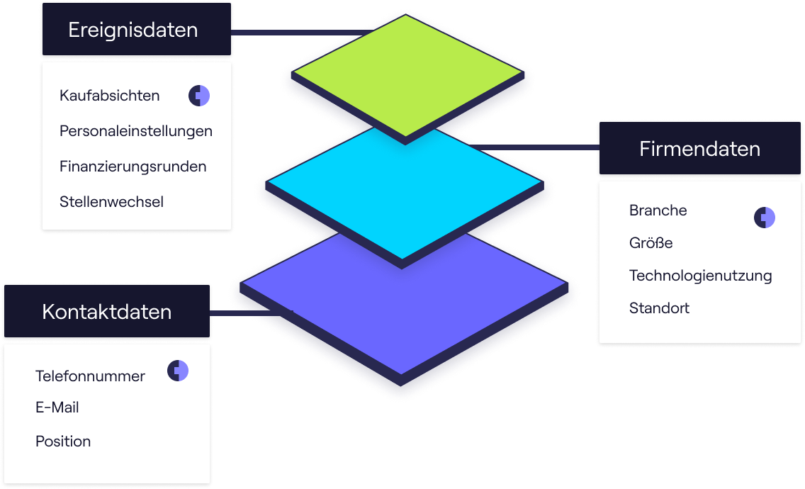 Eine Infografik zu den Arten von B2B-Daten